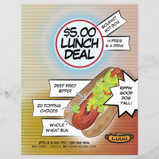 Hot Dog Lunch Deal Flyer (Voorkant)