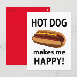 Hot Dog Maakt Mij Gelukkig Hot Dog Briefkaart