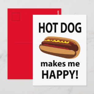 Hot Dog Maakt Mij Gelukkig Hot Dog Briefkaart