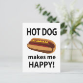 Hot Dog Maakt Mij Gelukkig Hot Dog Briefkaart (Staand voorkant)