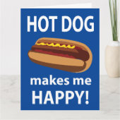 Hot Dog Maakt Mij Gelukkig Hot Dog Kaart (Voorkant)