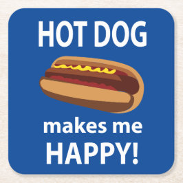 Hot Dog Maakt Mij Gelukkig Hot Dog Kartonnen Onderzetters