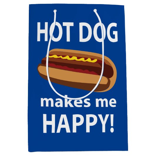 Hot Dog Maakt Mij Gelukkig Hot Dog Medium Cadeauzakje (Voorkant)