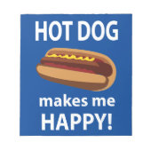 Hot Dog Maakt Mij Gelukkig Hot Dog Notitieblok (Voorkant)