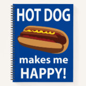 Hot Dog Maakt Mij Gelukkig Hot Dog Notitieboek (Voorkant)