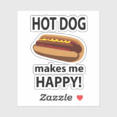 Hot Dog Maakt Mij Gelukkig Hot Dog Sticker (Vel)