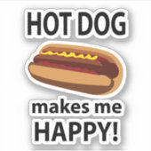 Hot Dog Maakt Mij Gelukkig Hot Dog Sticker (Voorkant)
