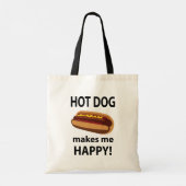 Hot Dog Maakt Mij Gelukkig Hot Dog Tote Bag (Achterkant)