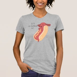 Hot Dog Maand, hotdog puppy woordspeling T-shirt