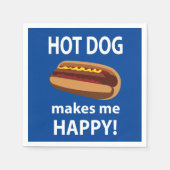 Hot Dog Makes Me Happy Hot Dog BBQ Party Servet (Voorkant)