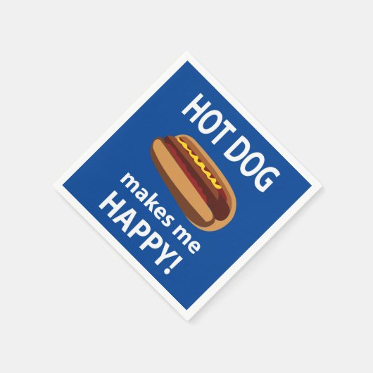 Hot Dog Makes Me Happy Hot Dog BBQ Party Servet (Hoek)