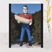 HOT DOG MAN Grappig VERJAARDAG WENSKAART Kaart (Gele Bloem)