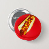 Hot Dog met Ketchup en Mustard Ronde Button 5,7 Cm (Voorkant /achterkant)