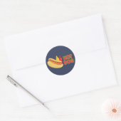 Hot Dog met Ketchup en Mustard Ronde Sticker (Envelop)