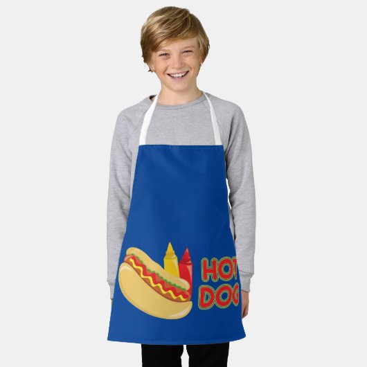 Hot Dog met Mosterd en Ketchup Schort (Gedragen)