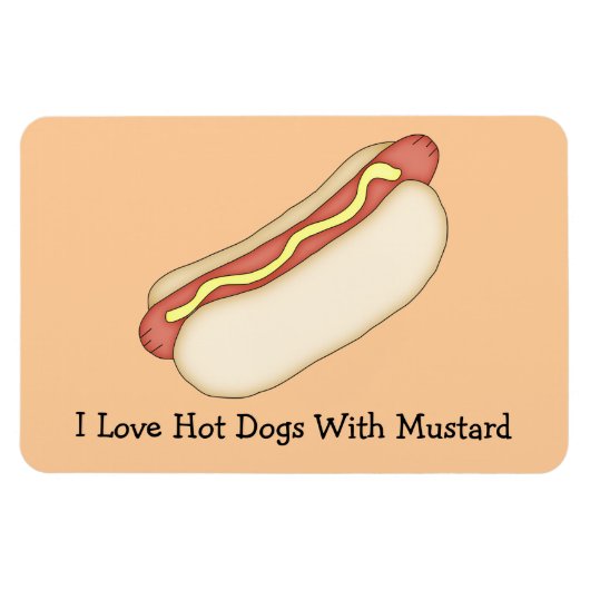 Hot Dog met Mosterd Premium Magnet Magneet (Horizontaal)