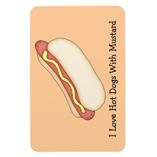 Hot Dog met Mosterd Premium Magnet Magneet (Verticaal)