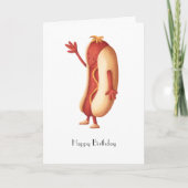 Hot Dog met Mustard Happy Birthday - persoonlijk Kaart (Voorkant)