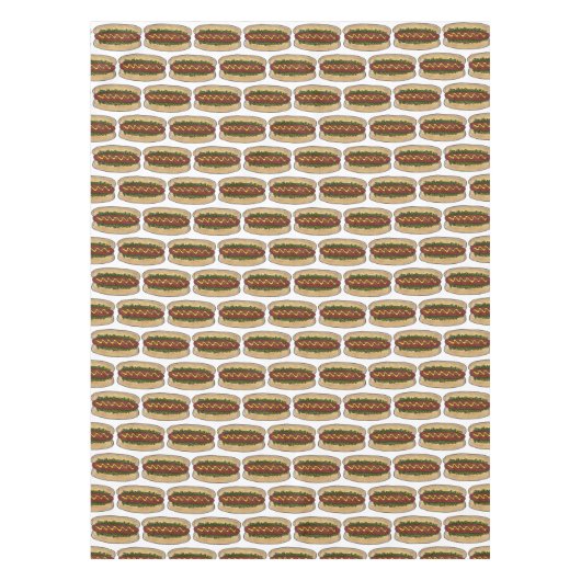 Hot Dog met Mustard Relish Fast Food Foodie Picnic Tafelkleed (Voorkant)