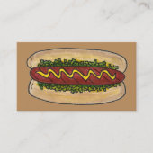 Hot Dog met Mustard Relish Food Chef Restaurant Visitekaartje (Voorkant)