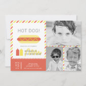 HOT DOG! Moderne Kinder foto-collage Birthday Kaart (Voorkant)