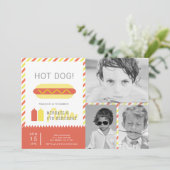 HOT DOG! Moderne Kinder foto-collage Birthday Kaart (Staand voorkant)