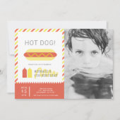 HOT DOG! Moderne rode en gele Kinder foto Verjaard Kaart (Voorkant)