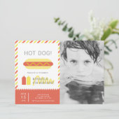 HOT DOG! Moderne rode en gele Kinder foto Verjaard Kaart (Staand voorkant)