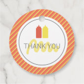 HOT DOG! Moderne verjaardag van Rood en Geel Bedankjes Labels (Achterkant)