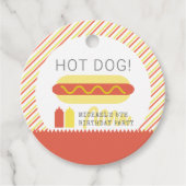 HOT DOG! Moderne verjaardag van Rood en Geel Bedankjes Labels (Voorkant)