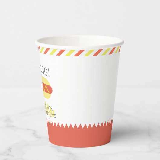 HOT DOG! Moderne verjaardag van Rood en Geel Papieren Bekers (Links)