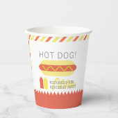 HOT DOG! Moderne verjaardag van Rood en Geel Papieren Bekers (Voorkant)