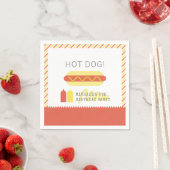 HOT DOG! Moderne verjaardag van Rood en Geel Servet (Insitu)