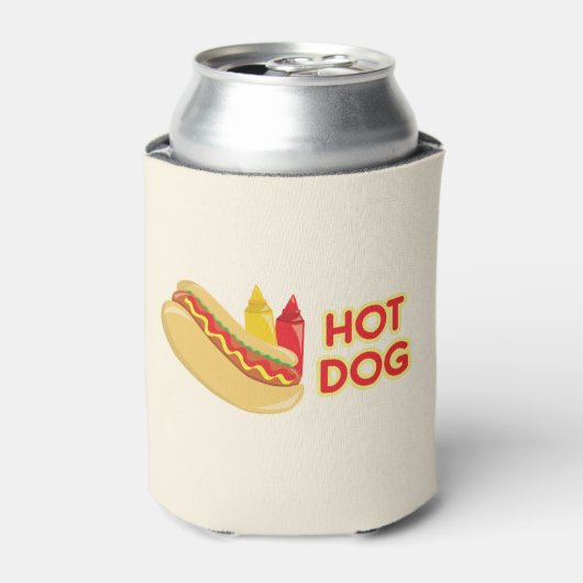 Hot Dog Mosterd Ketchup Kruiden Gepersonaliseerd Blikjeskoeler (Blikje Voorkant)