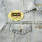 Hot Dog Mustard Ballpark Snack Bar Fast Food Naamplaatje (In situ)