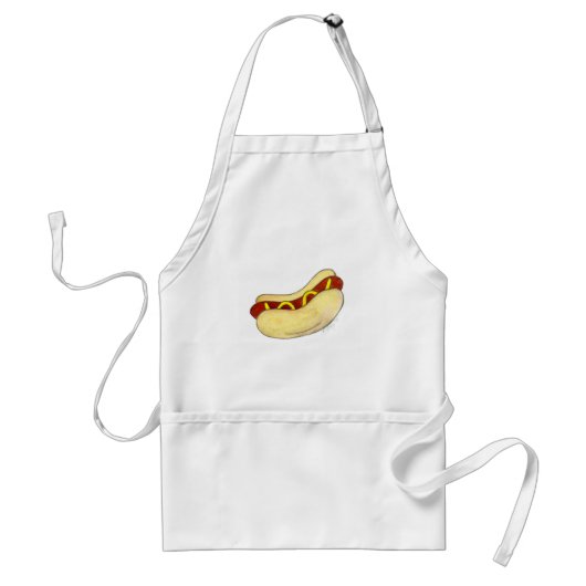 Hot Dog Mustard Grill Grilling Foodie Cookout Food Standaard Schort (Voorkant)