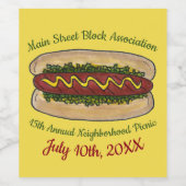 Hot Dog Mustard Relish Frankfurter Hotdog Weiner Wijn Etiket (Enkel label)