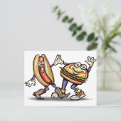 Hot Dog n Hamburger Briefkaart (Staand voorkant)