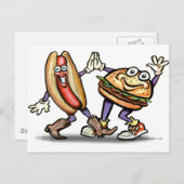 Hot Dog n Hamburger Briefkaart (Voorkant / Achterkant)