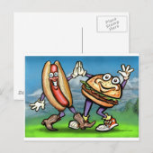 Hot Dog n Hamburger Briefkaart (Voorkant / Achterkant)