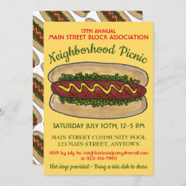 Hot Dog Nabuurschapsreünie Picnic Cookout Party Kaart