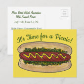 Hot Dog Nabuurschapsreünie Picnic Cookout Party Uitnodiging Briefkaart (Voorkant / Achterkant)