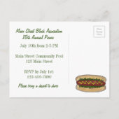 Hot Dog Nabuurschapsreünie Picnic Cookout Party Uitnodiging Briefkaart (Achterkant)