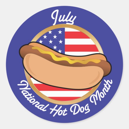 Hot Dog National Ronde Sticker (Voorkant)