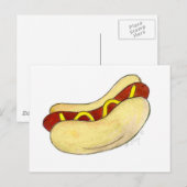 Hot Dog NYC New York Hotdog met Mustard op Bun Briefkaart (Voorkant / Achterkant)