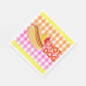 Hot Dog op Gingham picknick tafelkleed w / speceri Servet (Hoek)