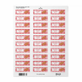 Hot dog op rode gingham met aangepaste tekst etiket (Full Sheet)