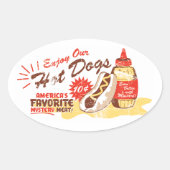 Hot dog ovale Stickers (Voorkant)