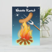 Hot Dog over Campfire Weenie Roast Kaart (Staand voorkant)