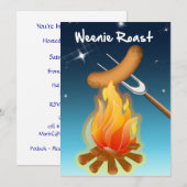 Hot Dog over Campfire Weenie Roast Kaart (Voorkant / Achterkant)